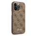 Guess GUHCP14LHG4SHW hard silikonové pouzdro iPhone 14 PRO 6.1" brown 4G Vintage Gold Logo