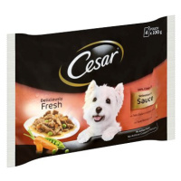 Cesar kapsička masový výběr ve šťávě pro dospělé psy 4 × 100 g
