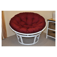 Papasan DIAS — ratan, látka, ⌀115 cm, bílá / více barev Vínová