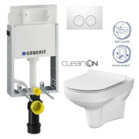 GEBERIT KOMBIFIXBasic vč. bílého tlačítka DELTA 21 + WC CERSANIT CITY NEW CLEANON + WC SEDÁTKO S