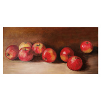 Ilustrace Acrylic painting with eight red apples, mitza, 40 × 20 cm