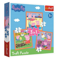 Trefl Puzzle Prasátko Peppa: Úžasné nápady 3v1 (20,36,50 dílků)