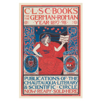 Obrazová reprodukce C.L.S.C Books (Retro Advert in Black and Red) - Louis Rhead, 26.7 × 40 cm