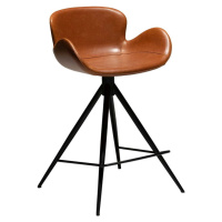 Koňakově hnědá barová židle z imitace kůže DAN–FORM Denmark Gaia, výška 87 cm