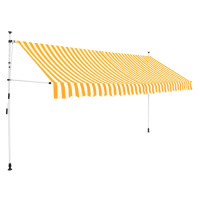 vidaXL Ručně zatahovací markýza 350 cm oranžovo-bílé pruhy