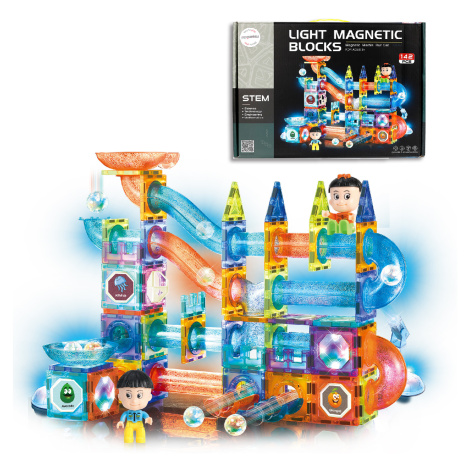 Mamido Magnetická svítící stavebnice kuličková dráha 142 dílů