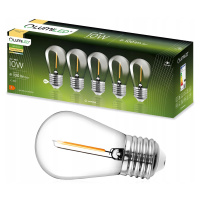 5-PAK LED žárovka LED E27 ST14 1W = 10W 2700K Teplá 100lm Filament do Girlandy LUMILED