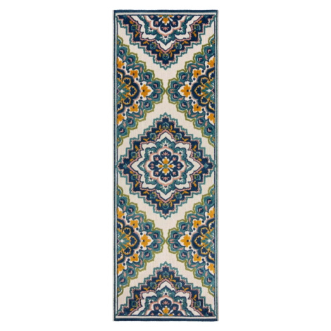 Modrý venkovní koberec 80x230 cm Beach Floral – Flair Rugs