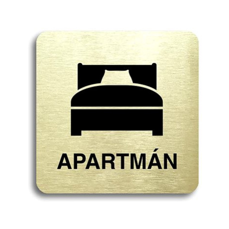 Accept Piktogram "apartmán III" (80 × 80 mm) (zlatá tabulka - černý tisk bez rámečku)