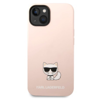 Pouzdro Karl Lagerfeld Liquid Silicone Choupette růžové Apple iPhone 14 Plus