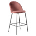 Norddan Designová barová židle Kristopher, růžová / černá