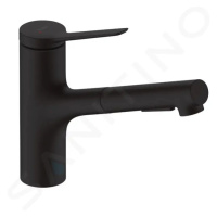 Hansgrohe 74803670 - Dřezová baterie 150, s výsuvnou sprškou, sBox lite, matná černá