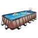 Bazén s pískovou filtrací Wood pool Exit Toys ocelová konstrukce 540*250*122 cm hnědý od 6 let
