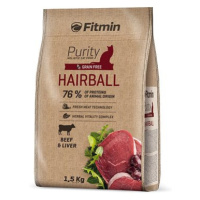 Fitmin Purity Cat Hairball s čerstvým hovězím pro dlouhosrsté kočky 1,5 kg