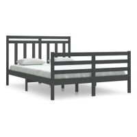 Rám postele šedý masivní dřevo 140 × 200 cm, 3105317