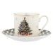 Altom Porcelánový šálek s podšálkem Christmas Tree 260 ml