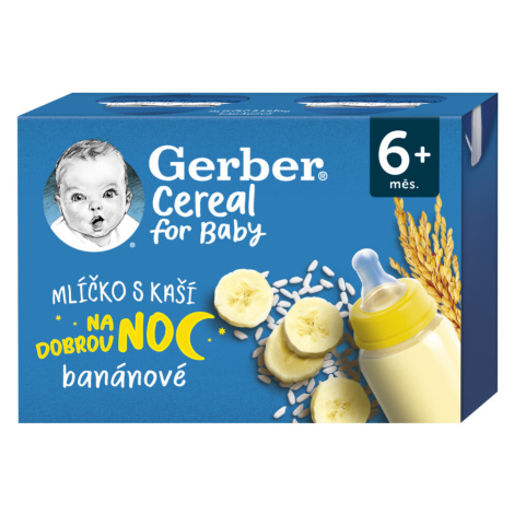 Gerber Cereal Mlíčko s kaší na dobrou noc banánové 2x200ml 6M+ NESTLÉ