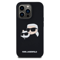 Zadní kryt Karl Lagerfeld Liquid Silicone Double Heads Magsafe pro Apple iPhone 14 Pro Max, čern