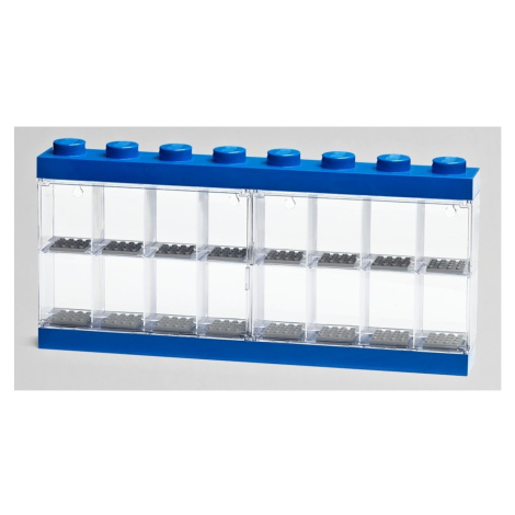 Lego® vitrínka na 16 minifigurek modrá