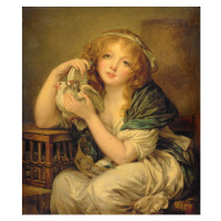 Obrazová reprodukce Girl with the Doves (after Greuze), Constable, John, 34.3 × 40 cm