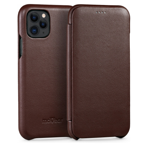 Pouzdro na iPhone 11 Pro kožené Obal slim case tmavě hnědý Movear