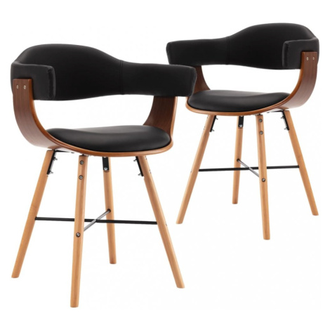 Jídelní židle 2 ks ohýbané dřevo / umělá kůže Dekorhome Krémová / světle hnědá,Jídelní židle 2 k