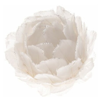Vánoční ozdoba z peří Květina, pr. 8 cm, bílá
