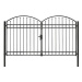 Dvoukřídlá plotová brána s obloukem ocelová 300×200 cm černá