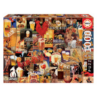 Educa puzzle Vintage Beer Collage 1000 dílků a fix lepidlo 17970