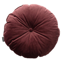 Dekoria Sametový polštář s knoflíkem, bordó, ⌀37 cm, Velvet, 704-26