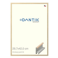 DANTIK rámeček 29,7 × 42, ALU profil 6035 Dýha dub raw plexi čiré