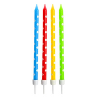 Dortová svíčka puntíky - barevné 24ks
