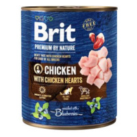 Brit Premium Dog by Nature konzerva Chicken & Hearts 800g