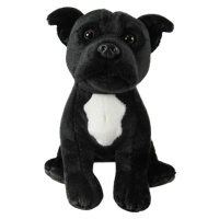 RAPPA Plyšový pes stafordšírský bulteriér 30 cm černý ECO-FRIENDLY