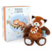 Plyšová panda s mláďátkem Red Panda Unicef Collection Doudou et Compagnie v dárkovém balení červ