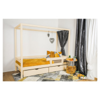 Vyspimese.CZ Dětská postel Míša se zábranou-dva šuplíky Rozměr: 80x160 cm, Barva: lak