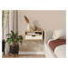 Benlemi Dřevěný závěsný noční stolek ve scandi stylu HYLLE bílý Zvolte kvalitu dřeva: 1. Dubový 