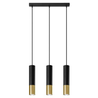 Závěsné svítidlo s kovovým stínidlem v černo-zlaté barvě 45x6 cm Longbot - Nice Lamps