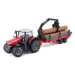 Bburago 10cm Farm Traktor na setrvačník s vlečkou Massey Ferguson 8740S