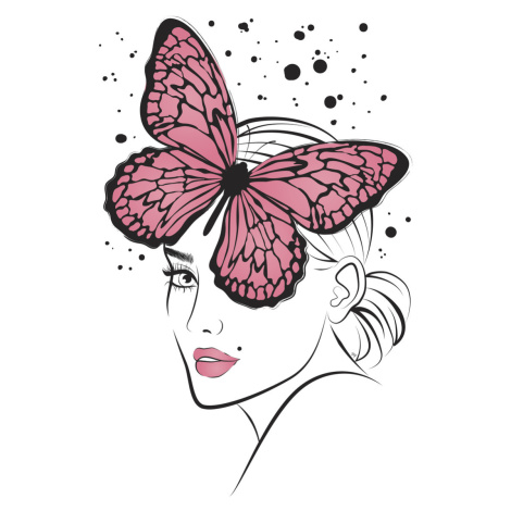 Ilustrace Lady Butterfly1, Martina Pavlova, (30 x 40 cm)