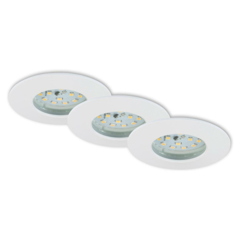 BRILONER 3ks sada LED vestavné svítidlo, pr. 7,5 cm, 6,5 W, bílé IP44 BRI 7295-036