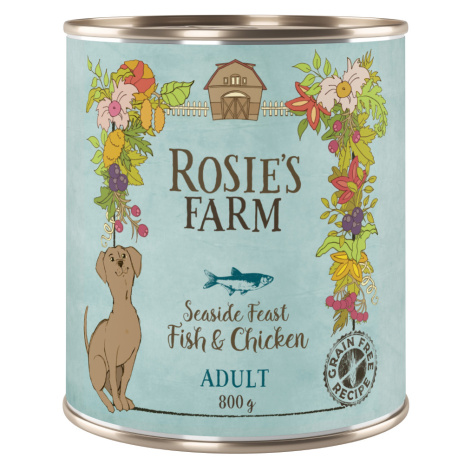 Rosie's Farm Adult, 24 x 800 g - 20 + 4 zdarma! - kuřecí a ryby