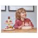 Dřevěný čokoládový dort Chocolate Birthday Cake Tender Leaf Toys 6 kousků se 6 svíčkami na talíř