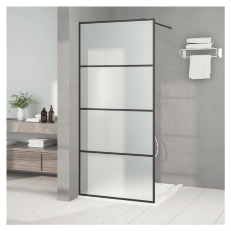 vidaXL Sprchová zástěna walk-in černá 90 x 195 cm mléčné ESG sklo