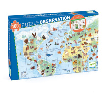 Vyhledávací puzzle s plakátem - Zvířata světa - 100 ks