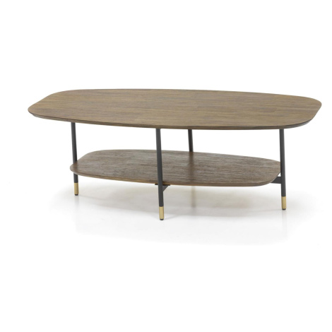 LivinHill Konferenční stolek Maze 120 cm z masivu hnědý/černý