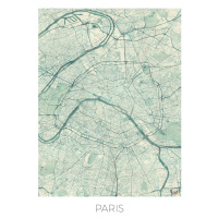 Mapa Paris, Hubert Roguski, (30 x 40 cm)