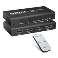 PremiumCord HDMI switch 2:2 , 4K@60Hz, 1080p s dálkovým ovladačem