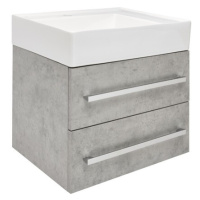 Koupelnová skříňka s umyvadlem SAT Cube Way 60x53x46 cm beton mat CUBE46602BESATCW