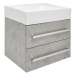 Koupelnová skříňka s umyvadlem SAT Cube Way 60x53x46 cm beton mat CUBE46602BESATCW